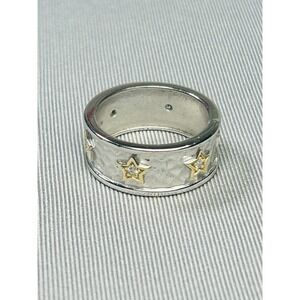 Sterling Silver Size 7 YGI Gold Tone Star Ring .925